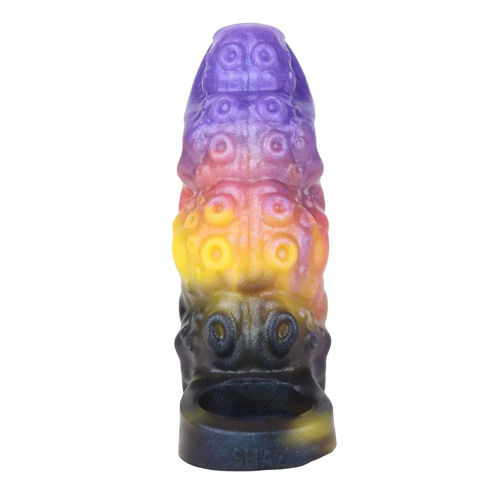 4.96in Sathos Euvoros Tentacle Silicone Soft Dildo Sleeve Cock Extender