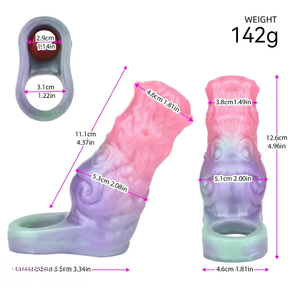 4.96in Silicone Soft Cock Fantasy Hollow Dildo Sleeve For Cock Extension