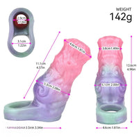 4.96in Silicone Soft Cock Fantasy Hollow Dildo Sleeve For Cock Extension