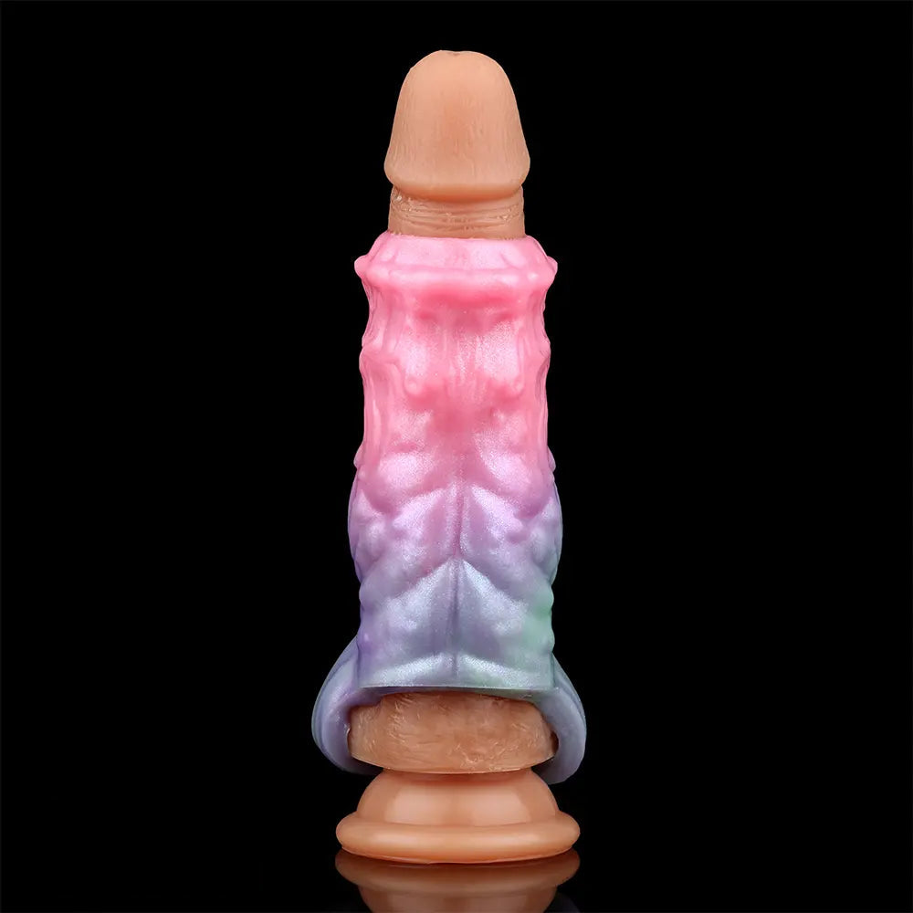 4.96in Silicone Soft Cock Fantasy Hollow Dildo Sleeve For Cock Extension