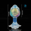 Aurora Rose Petal Crystal Silicone Anal Plug with Jeweled Base - Lurevibe