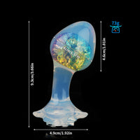 Aurora Ergonomic Curved-Neck Crystal Silicone Anal Plug with Petal Base - Lurevibe