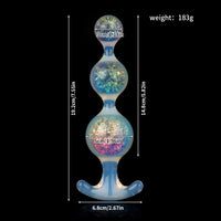 Aurora Spherical Graduated 3-Bead Anal Plug with Flanged Anchor Base