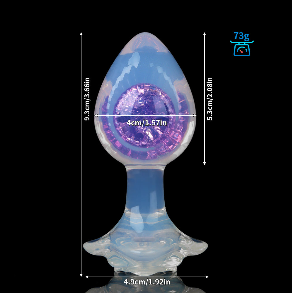 Woven Light Aurora Crystal Silicone Anal Plug with Sculpted Petal Base - Lurevibe