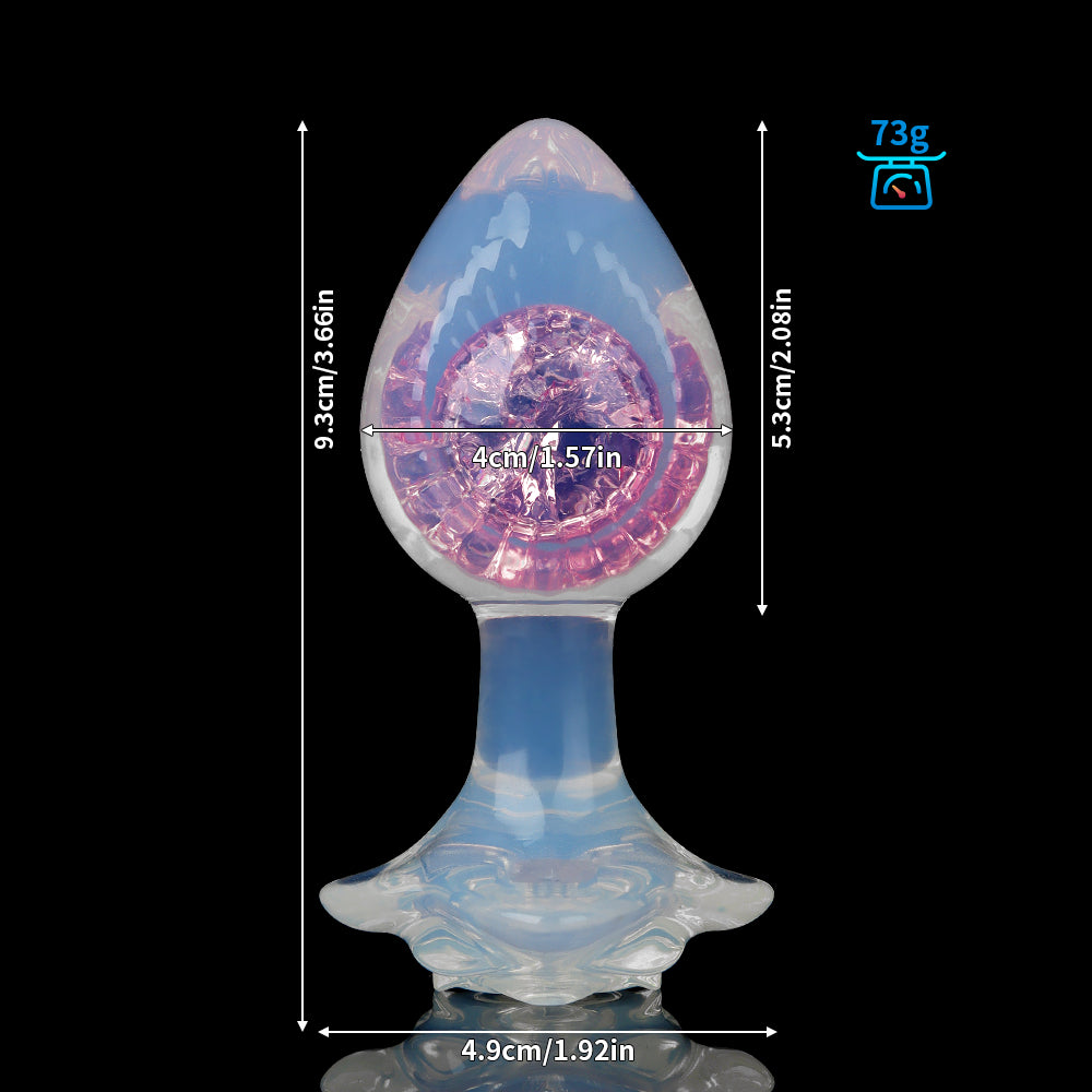 Woven Light Aurora Crystal Silicone Anal Plug with Sculpted Petal Base - Lurevibe
