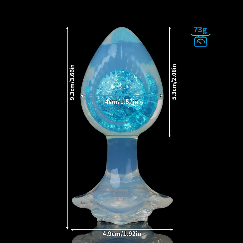 Woven Light Aurora Crystal Silicone Anal Plug with Sculpted Petal Base - Lurevibe