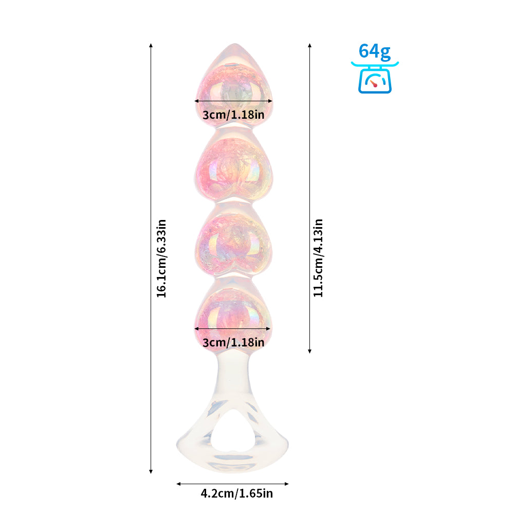 Iridescent Aurora Heart-Shaped Anal Bead Plug