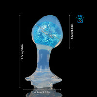 Aurora Ergonomic Curved-Neck Crystal Silicone Anal Plug with Petal Base - Lurevibe