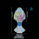 Aurora Custard Apple Textured Crystal Silicone Anal Plug with Rose Petal Base - Lurevibe