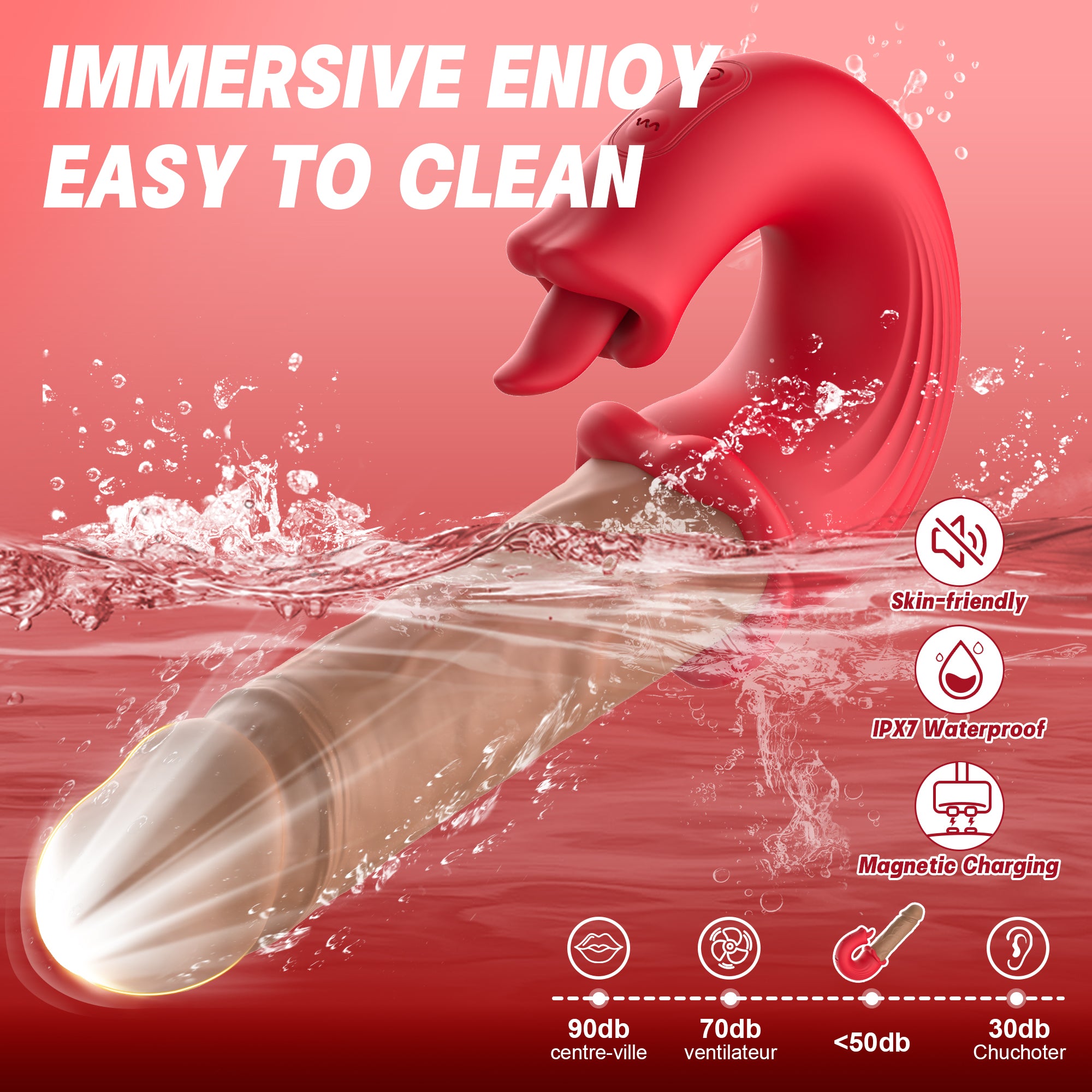 Lips Tongue Licking Thrusting G-spot Vibrator