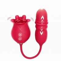 Rose Romeo Dual Tongue Rose Adult Toys Vibrators 10 Licking Thrust