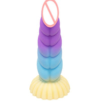 Colorful Braid Dildo Vibrator Liquid Silicone Anal Plug