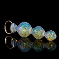 Aurora Ripple Textured Graduated Anal Bead Plug with Metal Pull Ring