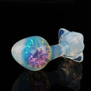 Aurora Ergonomic Curved-Neck Crystal Silicone Anal Plug with Petal Base - Lurevibe