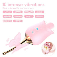 10-Frequency Vibration Tongue Licking Rose Vibrator