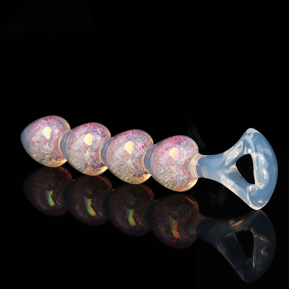 Iridescent Aurora Heart-Shaped Anal Bead Plug