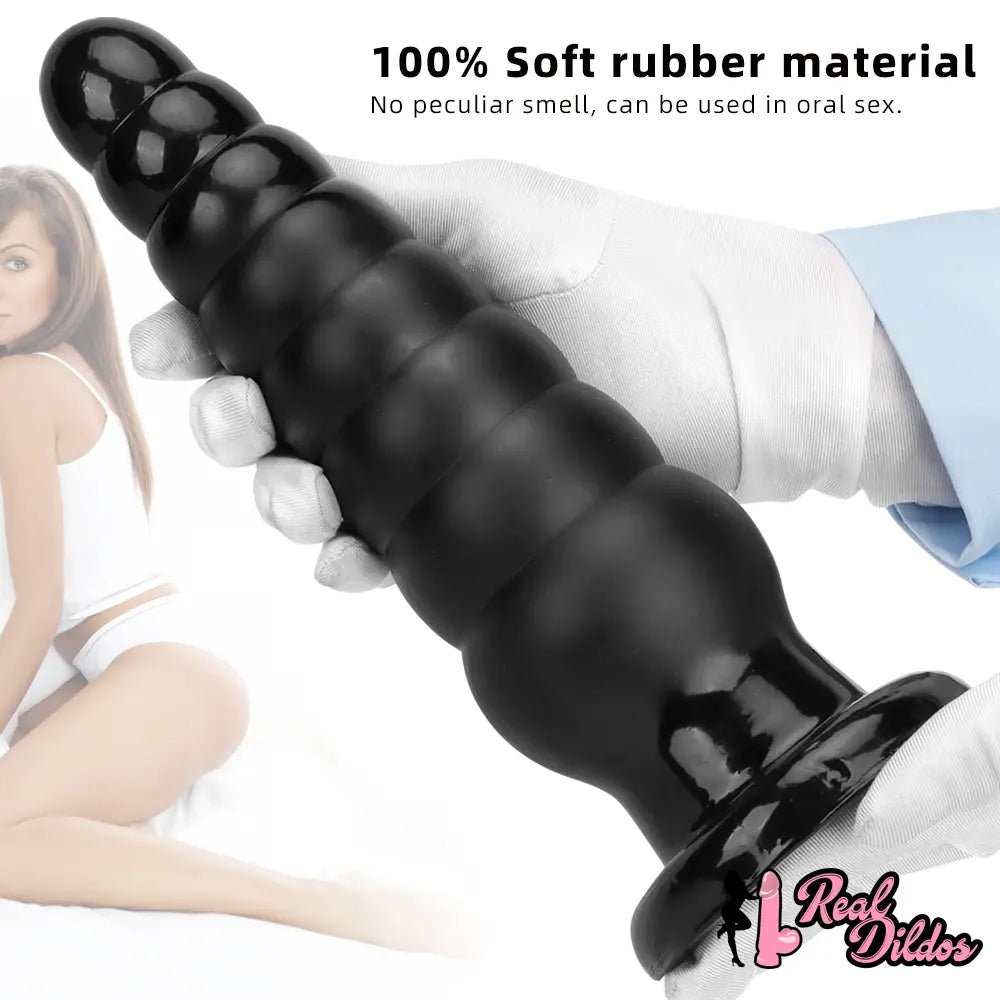 10.63in Realistic Big PVC Black Dildo Butt Plug For Anal Expansion