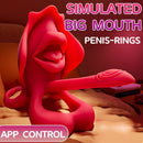 Realistic Mouth Biting Cock Ring Clitoral Stimulator For Couple Flirting