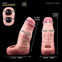 5.03in Strap on Penis Extender Cock Sleeve Liquid Silicone G-Spot Dildo