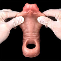 5.03in Strap on Penis Extender Cock Sleeve Liquid Silicone G-Spot Dildo