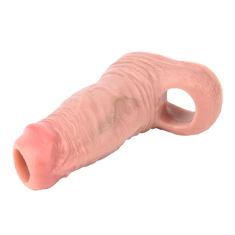 5.03in Strap on Penis Extender Cock Sleeve Liquid Silicone G-Spot Dildo