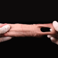 5.03in Strap on Penis Extender Cock Sleeve Liquid Silicone G-Spot Dildo