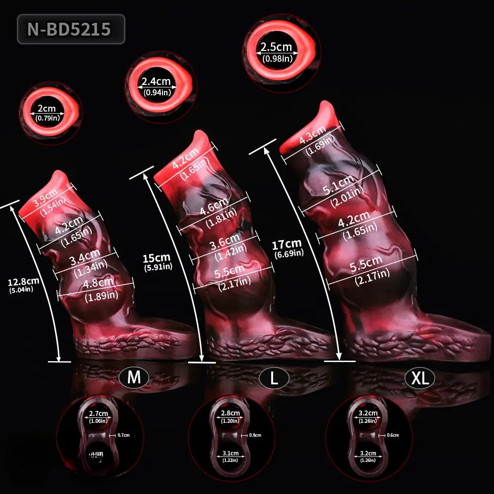5.04in 5.91in 6.69in Knot Fantasy Odd Soft Dildo Sleeve Cock Extender