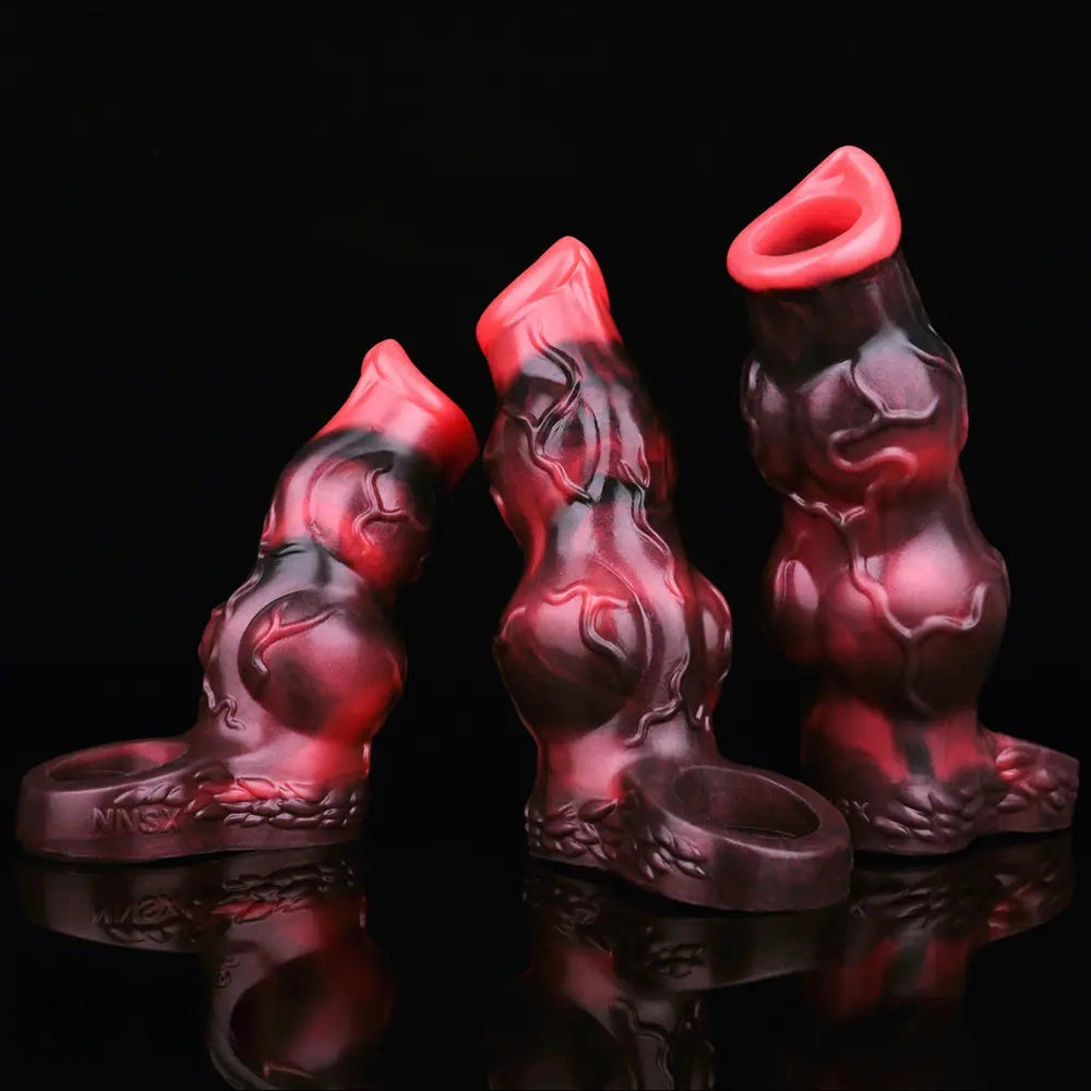 5.04in 5.91in 6.69in Knot Fantasy Odd Soft Dildo Sleeve Cock Extender