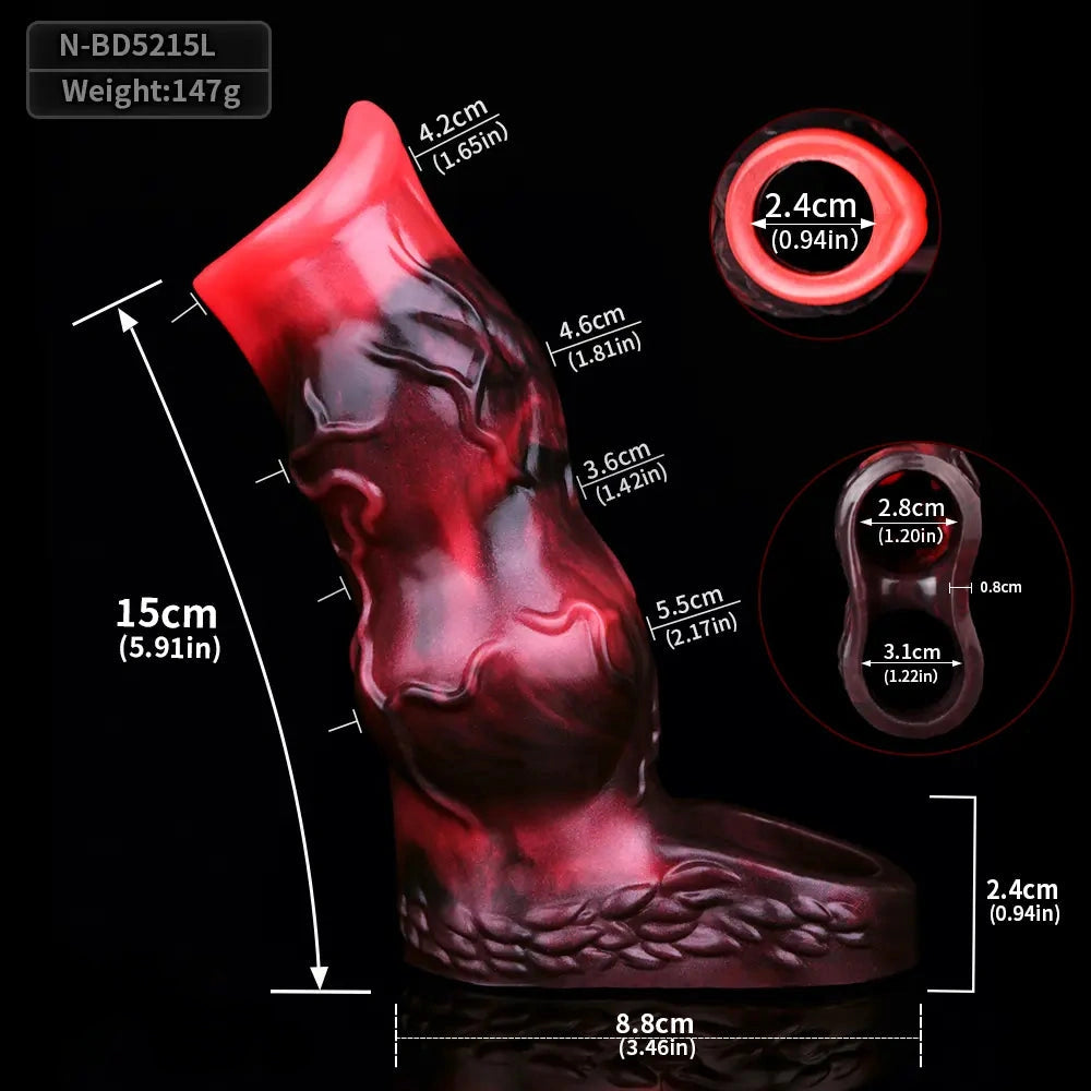 5.04in 5.91in 6.69in Knot Fantasy Odd Soft Dildo Sleeve Cock Extender