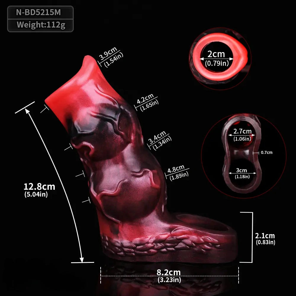 5.04in 5.91in 6.69in Knot Fantasy Odd Soft Dildo Sleeve Cock Extender
