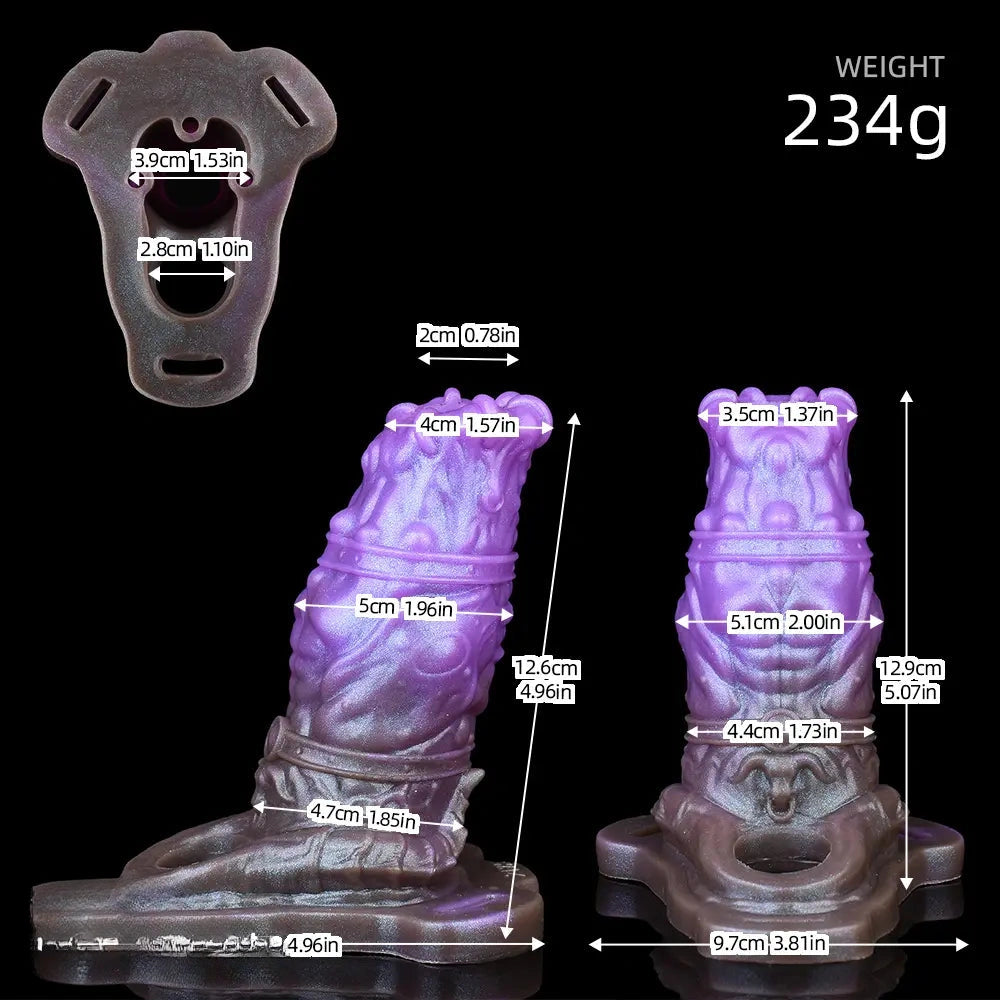 5.07in Dragon Beast Creature Fantasy Hollow Silicone Penis Dildo Sleeve