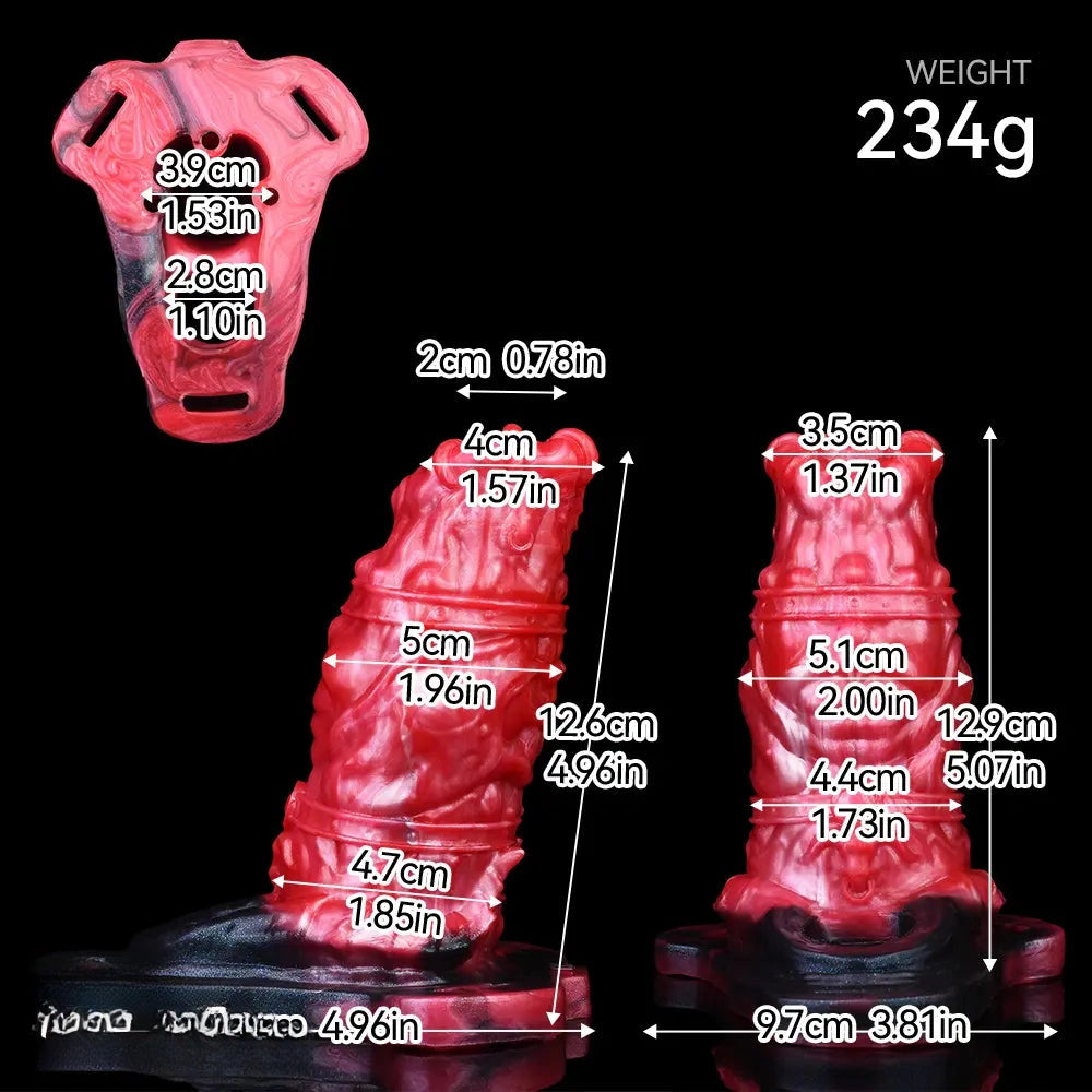 5.07in Hollow Dildo Keel Vibration Strapon Remote Cock Sleeve With Cock Ring