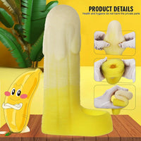 5.11in 5.31in 5.51in Banana Fantasy Hollow Dildo Sleeve Liquid Silicone Cock