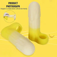 5.11in 5.31in 5.51in Banana Fantasy Hollow Dildo Sleeve Liquid Silicone Cock