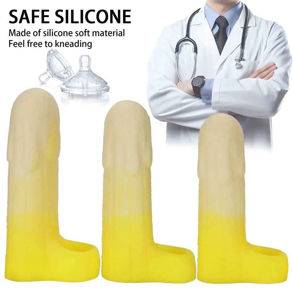 5.11in 5.31in 5.51in Banana Fantasy Hollow Dildo Sleeve Liquid Silicone Cock