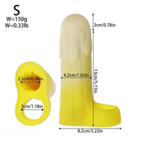 5.11in 5.31in 5.51in Banana Fantasy Hollow Dildo Sleeve Liquid Silicone Cock