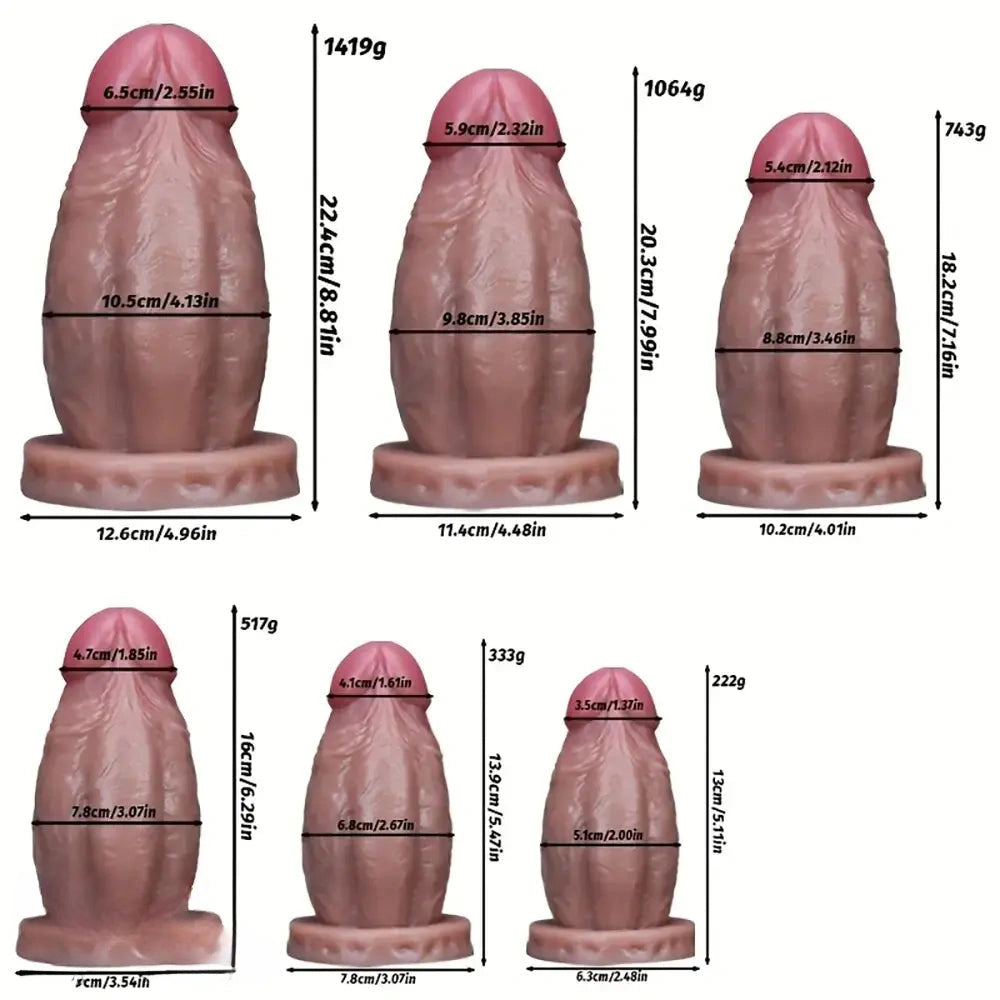 5.11in 5.47in 6.29in 7.16in 7.99in 8.81in Thick Lifelike Soft Dildo For Women