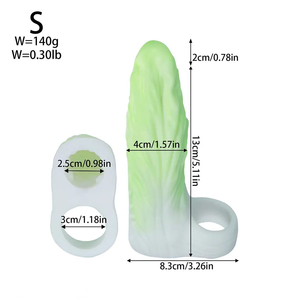 5.11in 5.51in 5.9in Thick Vegetable Cock Hollow Sleeve Cabbage Penis Condom