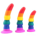 5.11in 6.1in 7.08in Silicone Rainbow Flexible Dildo For Gay LGBT Sex