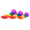 5.11in 6.1in 7.08in Silicone Rainbow Flexible Dildo For Gay LGBT Sex
