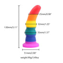 5.11in 6.1in 7.08in Silicone Rainbow Flexible Dildo For Gay LGBT Sex