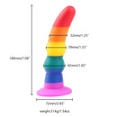 5.11in 6.1in 7.08in Silicone Rainbow Flexible Dildo For Gay LGBT Sex