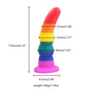 5.11in 6.1in 7.08in Silicone Rainbow Flexible Dildo For Gay LGBT Sex