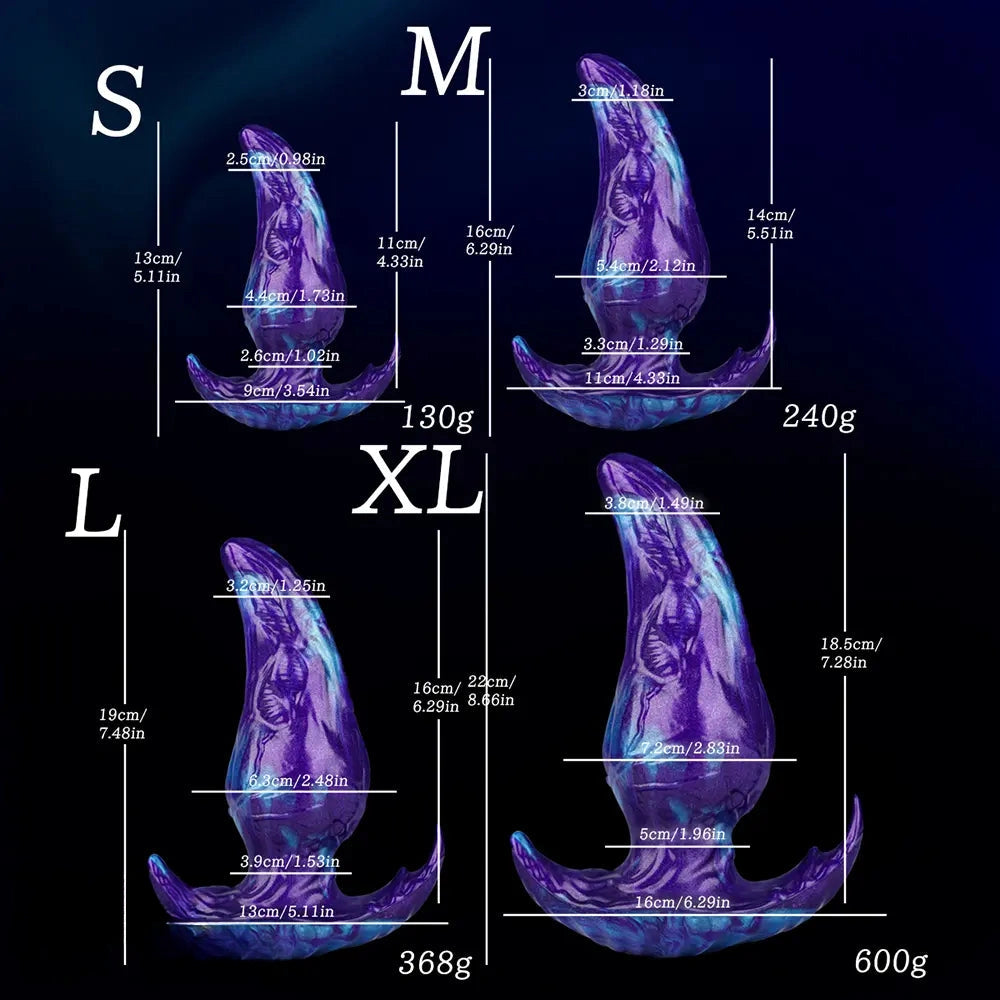 5.11in 6.29in 7.48in 8.66in Monster Fantasy Silicone Dildo For Starter Use