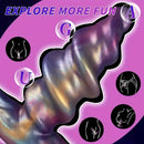 5.11in 6.29in 7.48in Spiral-Shaped Anchored Small Silicone Dildo Plug