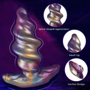 5.11in 6.29in 7.48in Spiral-Shaped Anchored Small Silicone Dildo Plug