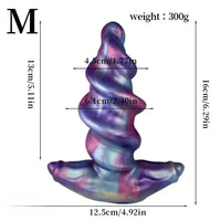 5.11in 6.29in 7.48in Spiral-Shaped Anchored Small Silicone Dildo Plug