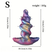 5.11in 6.29in 7.48in Spiral-Shaped Anchored Small Silicone Dildo Plug
