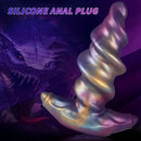 5.11in 6.29in 7.48in Spiral-Shaped Anchored Small Silicone Dildo Plug