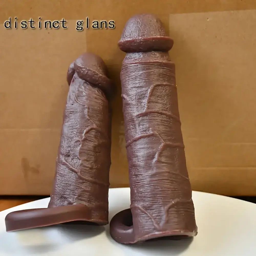 5.11in 6.29in Soft Silicone Small Lifelike Penis Dildo Sleeve Extension